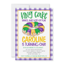 Mardi Gras Première Invitation d'anniversaire