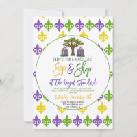 Mardi Gras Sip & Shop Invitation