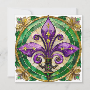 Mardi Gras Vitrail Fleur di lis
