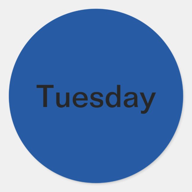Mardi Jour de la semaine Stickers Bleus (Devant)