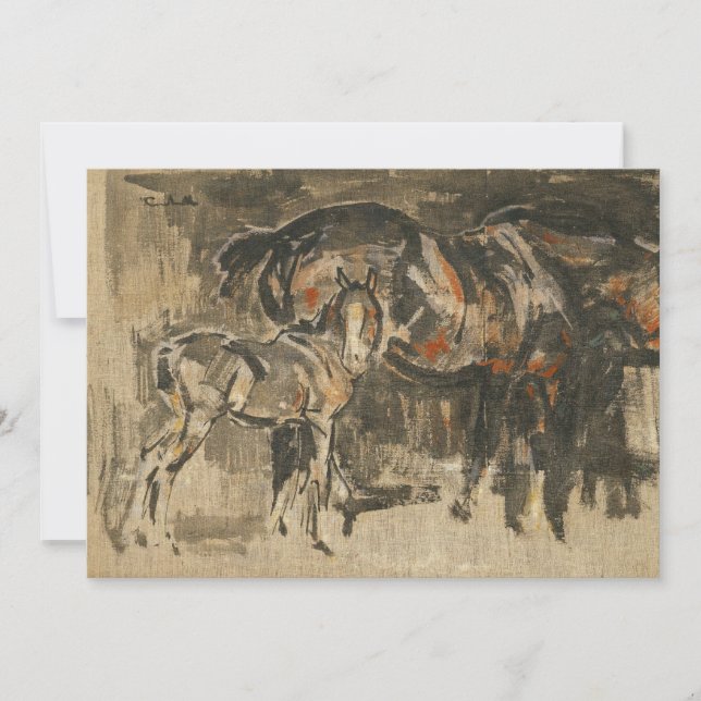 Mare et poulain | Joseph Crawhall (Devant)