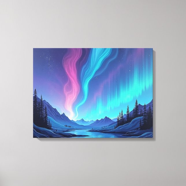 Marée Aurorale – Toile d'art fluide Premium 24"x18 (Recto)