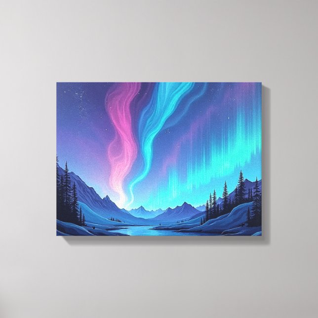 Marée Aurorale – Toile d'Art Liquide Premium 16"x1 (Recto)