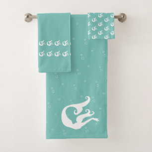 Marée de sirène Turquoise bleu et blanc