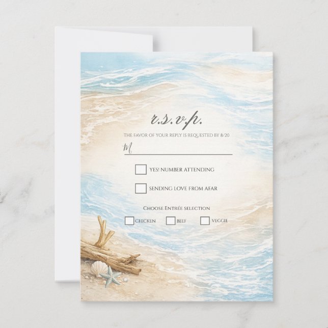 Marées Éternelles Invitation de Mariage sur la Côt (Devant)