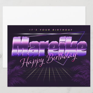 Mareike prénom carte rétro lilas pour un anniversa