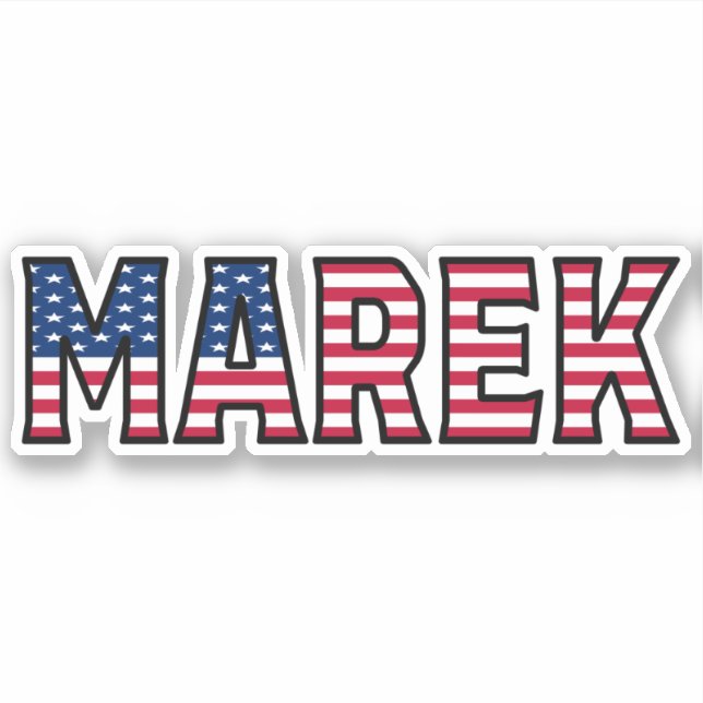 Marek prénom nom États-Unis Autocollant Set d'auto (Devant)