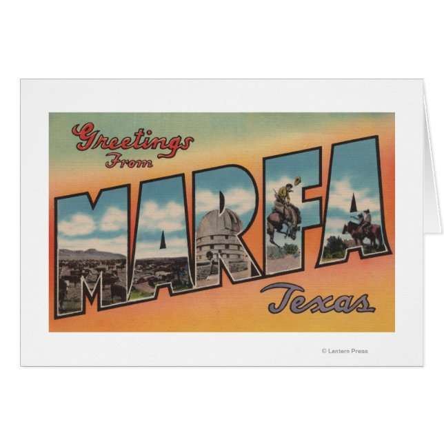 Marfa, TexasScènes de grandes lettresMarfa, TX (Devant horizontal)