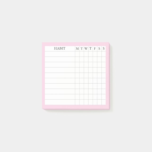 Margaret Collection Post-It Habit Tracker en rose (Devant)