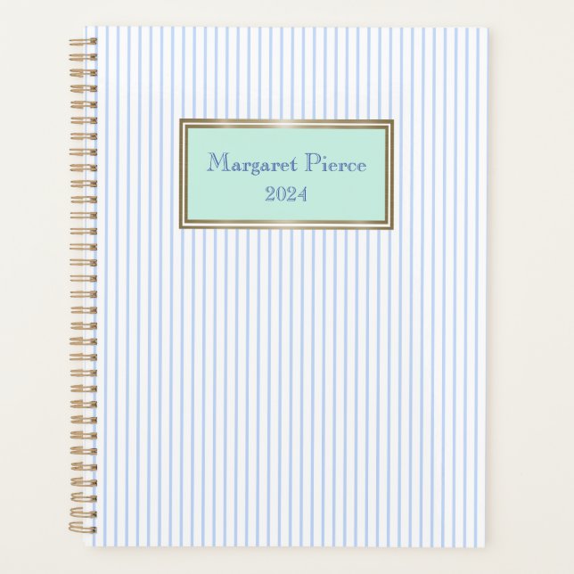 Margaret Pinstripe Planner à la monnaie (Devant)