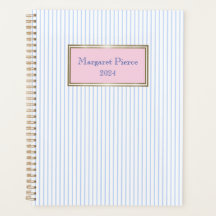 Margaret Pinstripe Planner avec rose