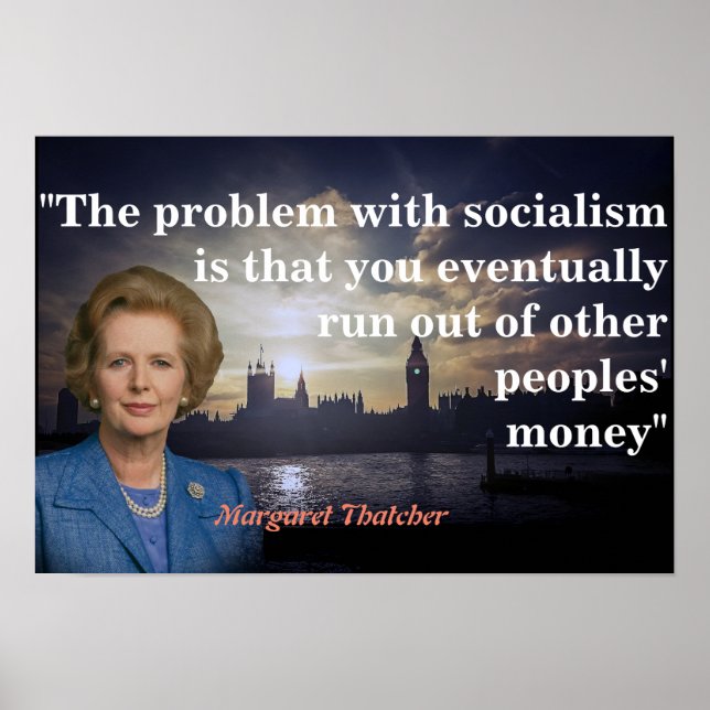 Margaret Thatcher Quote on Socialism Poster (Devant)