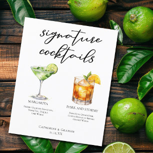 Margarita Dark & Stormy Signature Cocktails Menu