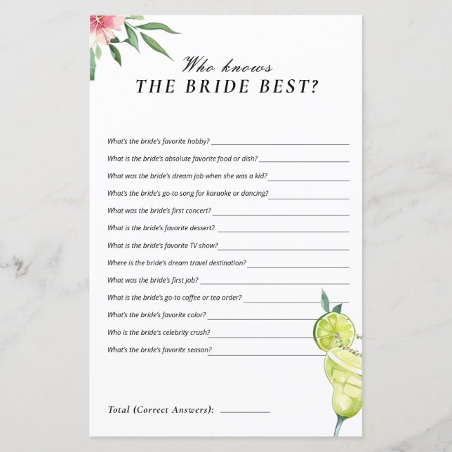 Margarita Mexicaine qui connaît la mariée meilleur (Devant)