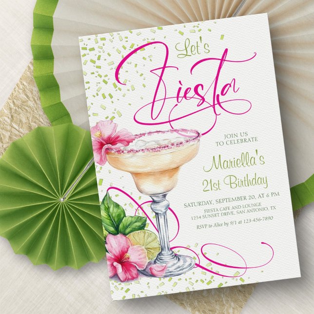 Margarita Tropical Floral Birthday Invitation (Créateur téléchargé)
