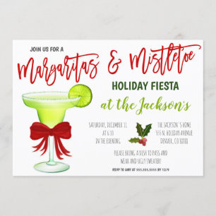 Margaritas et Mistletoe Holiday Invitation