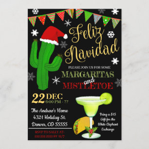 Margaritas et Mistletoe Invitation