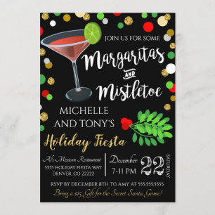 Margaritas Et Mistletoe Invitation Noël