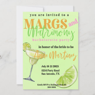 Marges et mariage Bachelorette Invitation