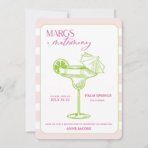 Marges et mariage Bachelorette Invitation