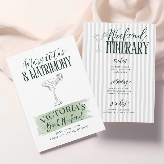 Marges et mariage Bachelorette Invitation (Margaritas & Matrimony Bachelorette Party Invitation | Custom Bachelorette supplies for beach bride!)