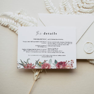 MARGOT Dusty Rose Blush Floral Mariage Carte détai