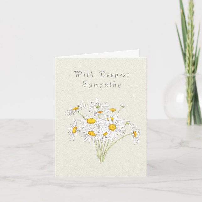 marguerite blanche Penser de vous Carte de sympath (Devant)