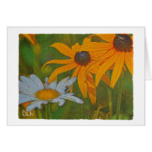 Marguerite et Rudbeckias/Aspect aquarelle