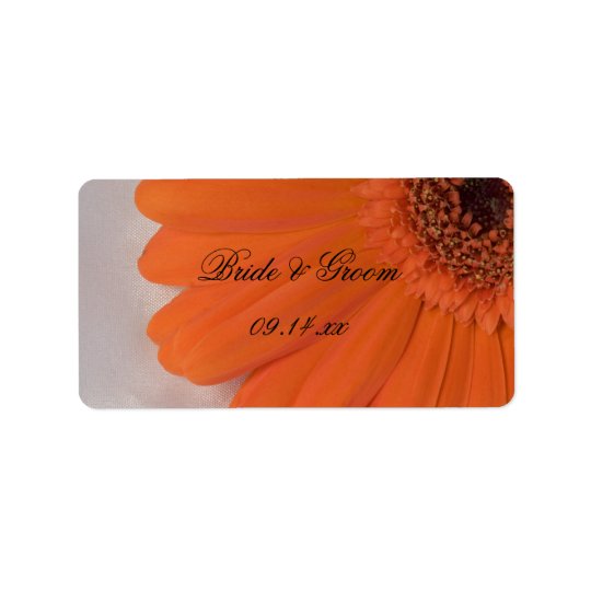 Marguerite orange de Gerber et mariage blanc de Étiquettes D’adresse