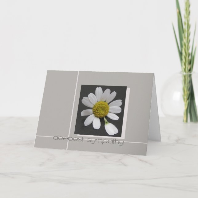 marguerite sur carte en sypathie grise (Devant)