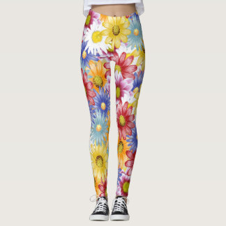 marguerites belles et colorées leggings