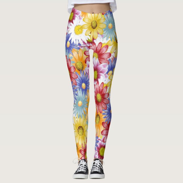 marguerites belles et colorées leggings (Devant)