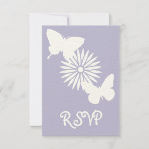 Marguerites et papillons en Lavender carte RSVP