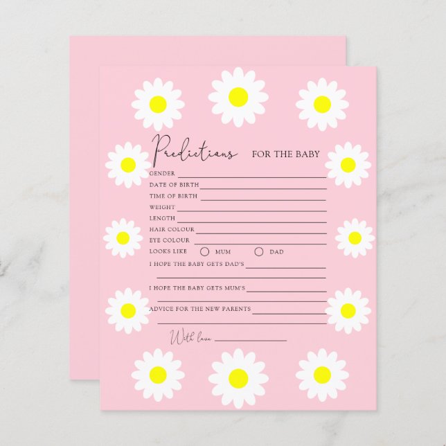marguerites fleurs sauvages - prédictions pour béb (Devant / Derrière)