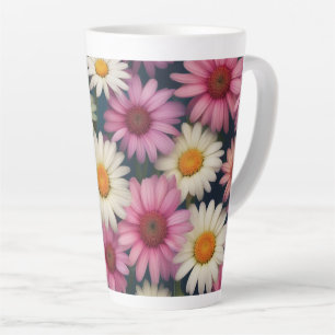 Marguerites roses et blanches - Latte Mug