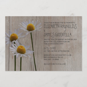 Marguerites rustiques épousant des invitations