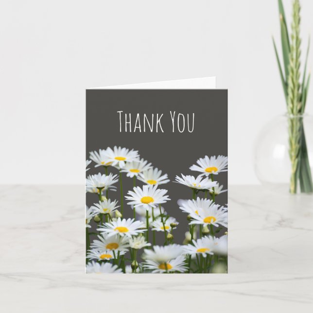 Marguerites sur gris Merci (Devant)