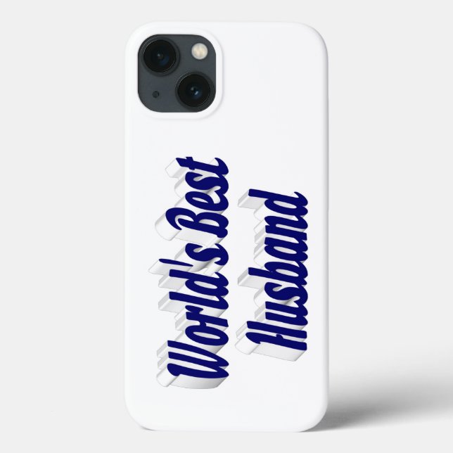 Mari avec étui d'iPhone à texte bleu foncé (Verso)