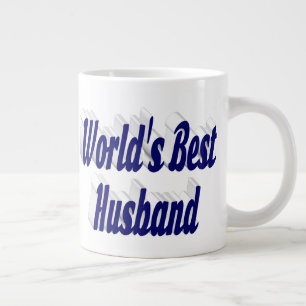 Mari avec tasse à café géante à demi-texte bleu fo