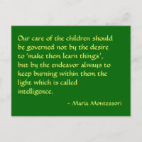 Maria Montessori Citation No 1 Carte postale