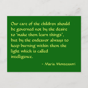 Maria Montessori Citation No 1 Carte postale