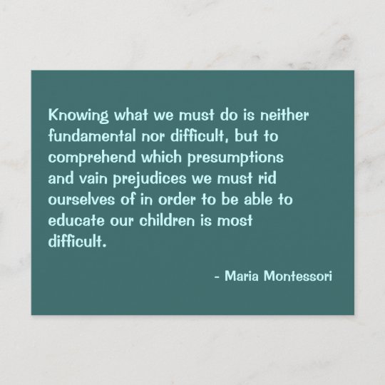 Maria Montessori Citation No 2 Carte Postale Zazzle Fr Maria Montessori Citation No 2 Carte Postale Zazzle Fr