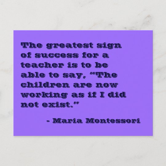 Maria Montessori Citation No 5 Carte Postale Zazzle Fr