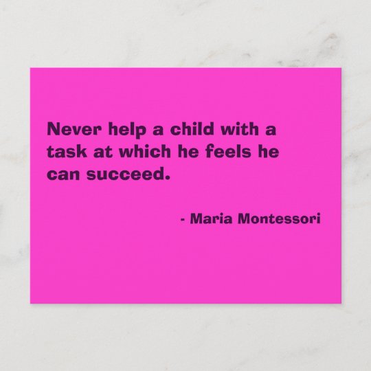 Maria Montessori Citation No 6 Carte Postale Zazzle Fr