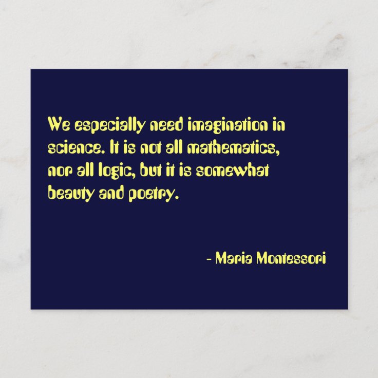 Maria Montessori Citation No 7 Carte Postale Zazzle Fr