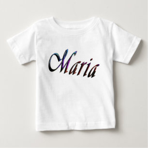 Maria, Nom Logo, T-shirt blanc pour bébé