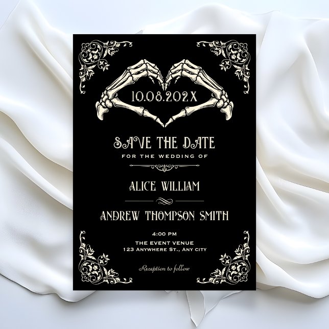 Mariage à arche gothique noir Save The Date (Créateur téléchargé)