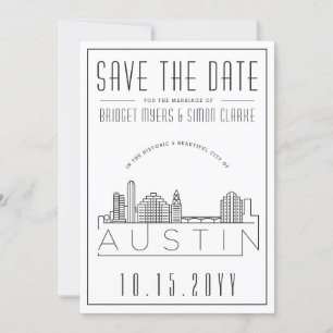 Mariage à Austin Faire-part de date de mariage a