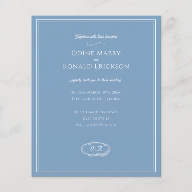 Mariage à budget réduit de la côte bleu sombre (Devant)