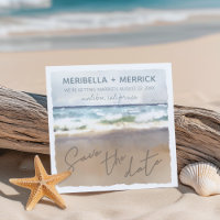 Mariage à la plage à l'aquarelle Save The Date
